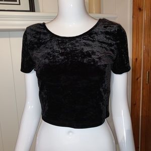 Forever 21 Black Velvet Crop Top